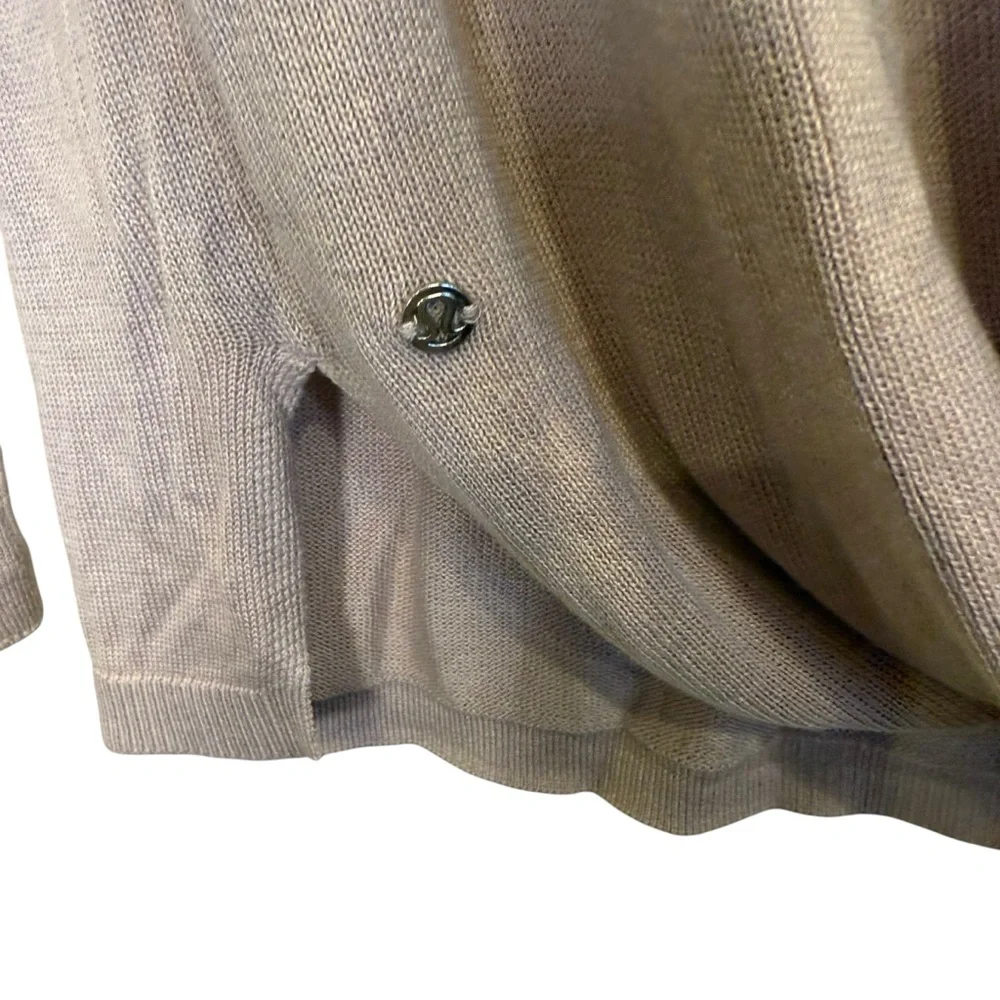 Lululemon Sunset Savasana Merino Wool Womens Blush Pink Open Back Sweater Sz 16